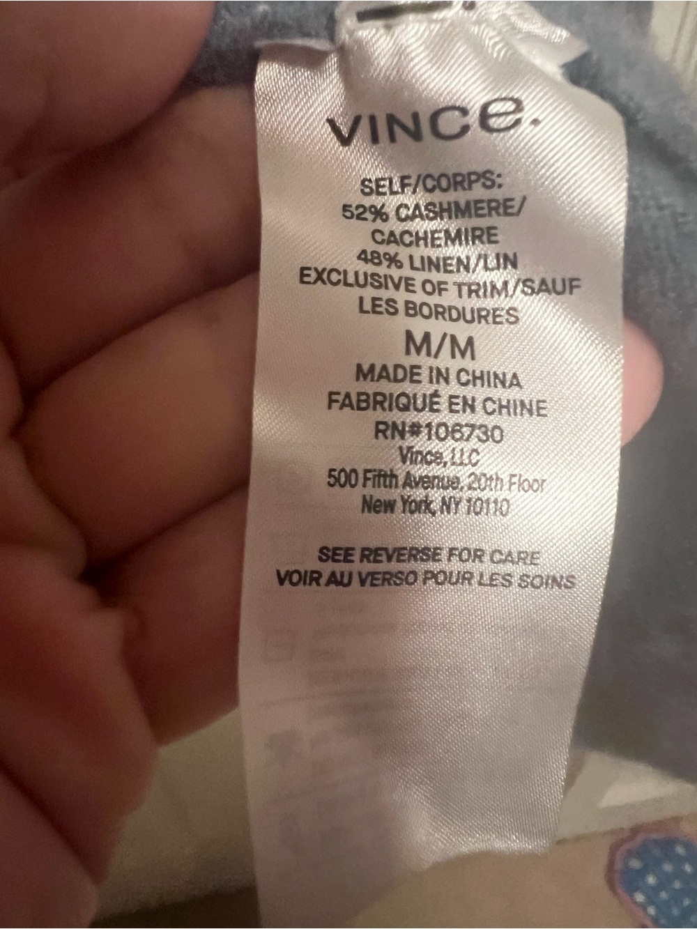Vince Cashmere Linen Sweater in Sky Graphite - Picture 6 of 8